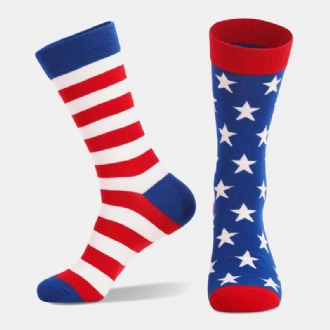 3 Styck Unisex Randig Flag Pattern Andas Tube Sock