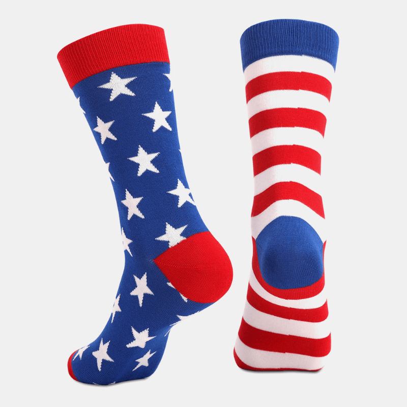 3 Styck Unisex Randig Flag Pattern Andas Tube Sock