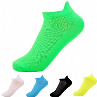 Fluorescerande Färger Herr Short Tube Strumpor Casual Andas Sport Strumpor