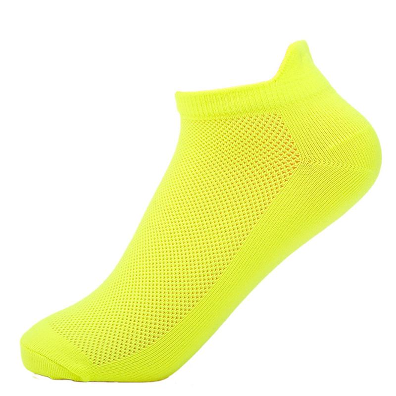 Fluorescerande Färger Herr Short Tube Strumpor Casual Andas Sport Strumpor