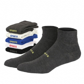 Herr Casual Letter Sport Bomulls Ankelstrumpor Höga Elastiska Sockor Som Andas