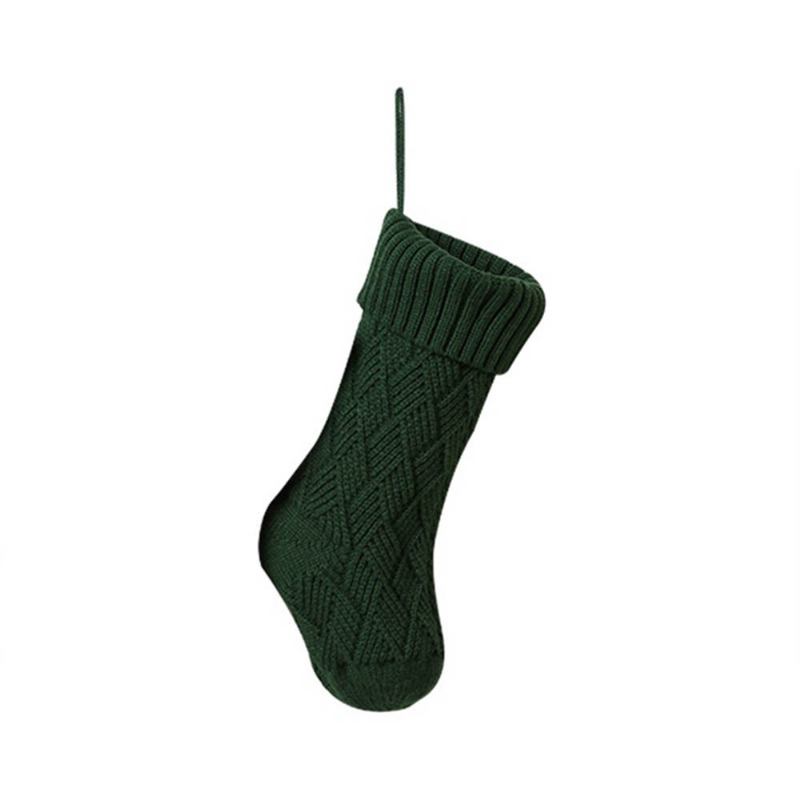 Stickade Julstrumpor Presentpåsar Christmas Lingge Wool Sock