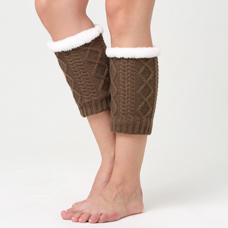 Unisex Winter Plus Velvet Knee Ankel Calf Warmer Pads Strumpor