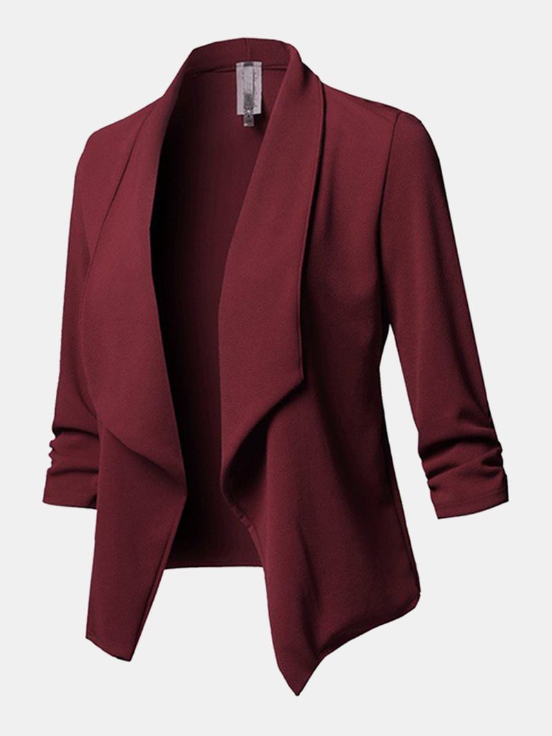 Enfärgad Sjalkrage För Kvinnor Eleganta Blazers