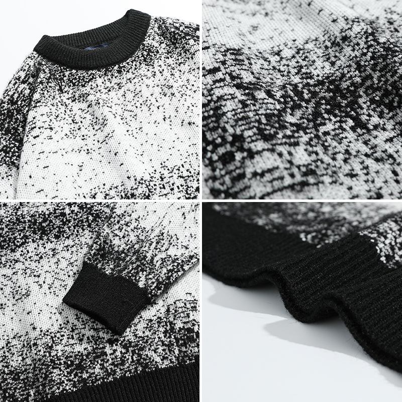 Gradient Noise Pattern Lös Crew Neck Tröja