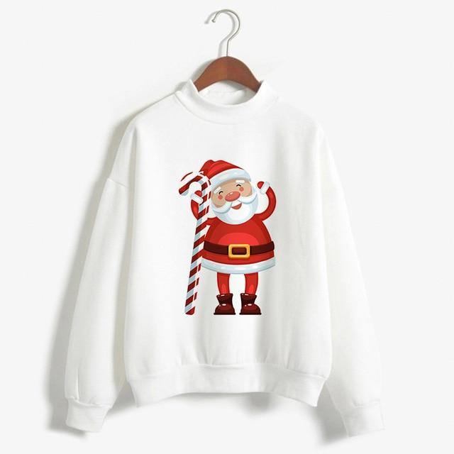 Mode Jultröja Svart Långärmad Dam Dam Femme Harajuku Damkläder Plus Size Vinter Nyår Pullover