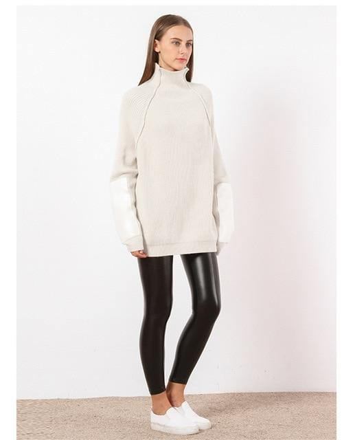 Modeabla Långärmad Stickad Tröja För Kvinnor Bodycon Slim Turtleneck Höst Vinter Pullover Cashmere Pull Femme