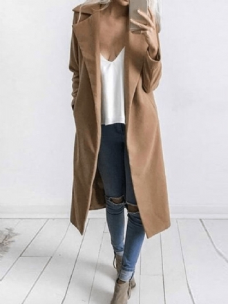 Enfärgad Pocket Long Coat