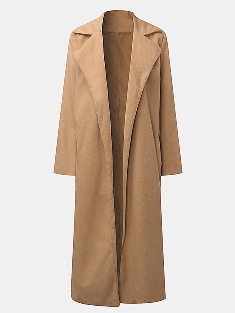 Enfärgad Pocket Long Coat