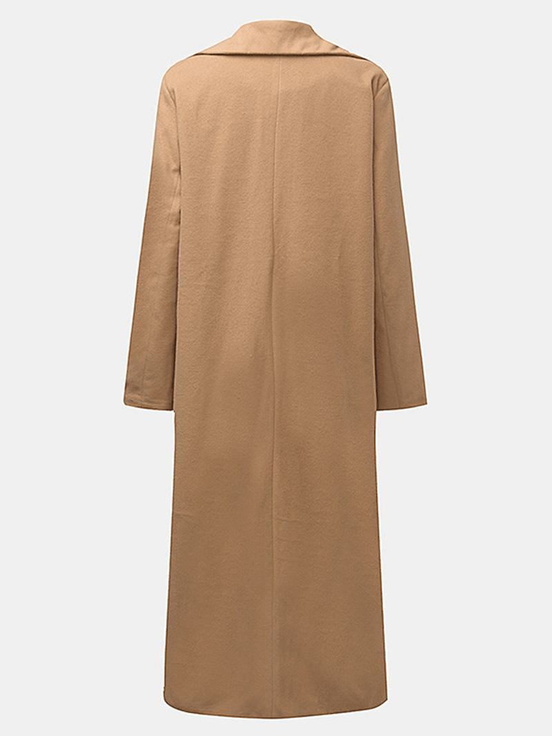 Enfärgad Pocket Long Coat