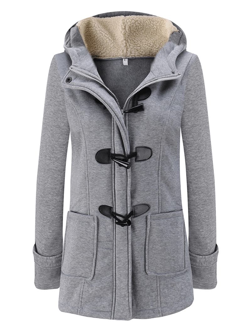 Kvinnor Vinter Tjock Hooded Långärmad Casual Coats