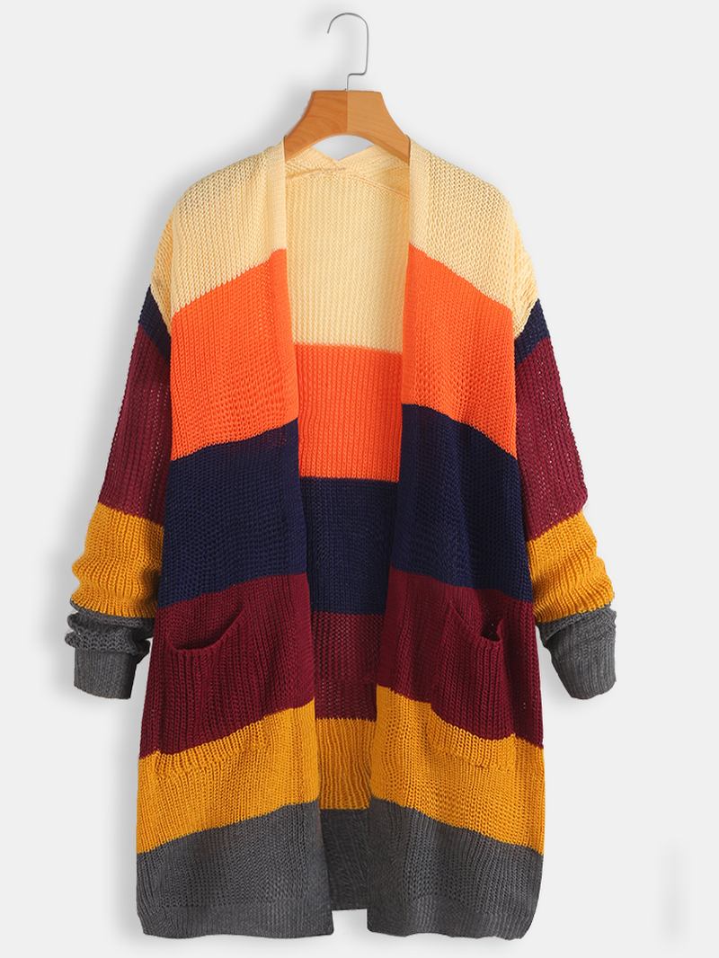 Dam Regnbågstryck Långärmade Casual Cardigans