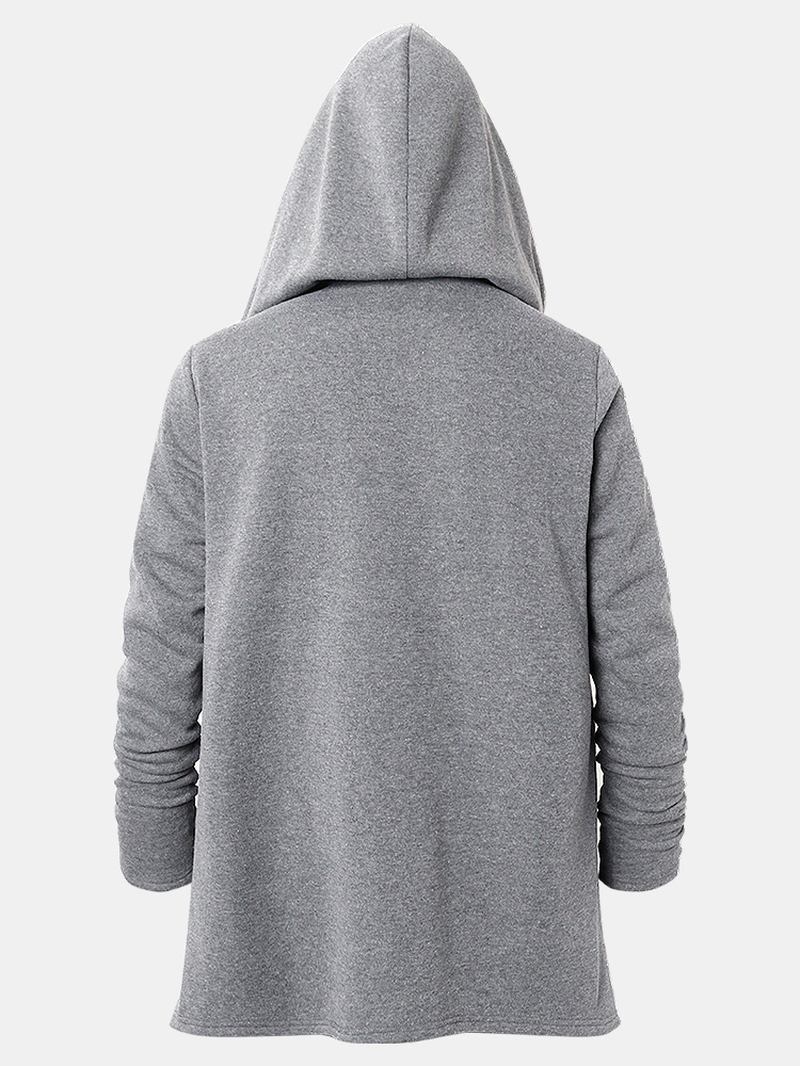 Herr Hooded Zipper Pocket Symmetry Hem Mörkgrå Cardigans