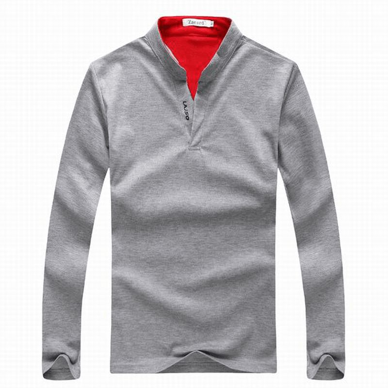 6 Färger Herr Sport Enfärgad Långärmad Golftröja Casual Stand Collar Toppar