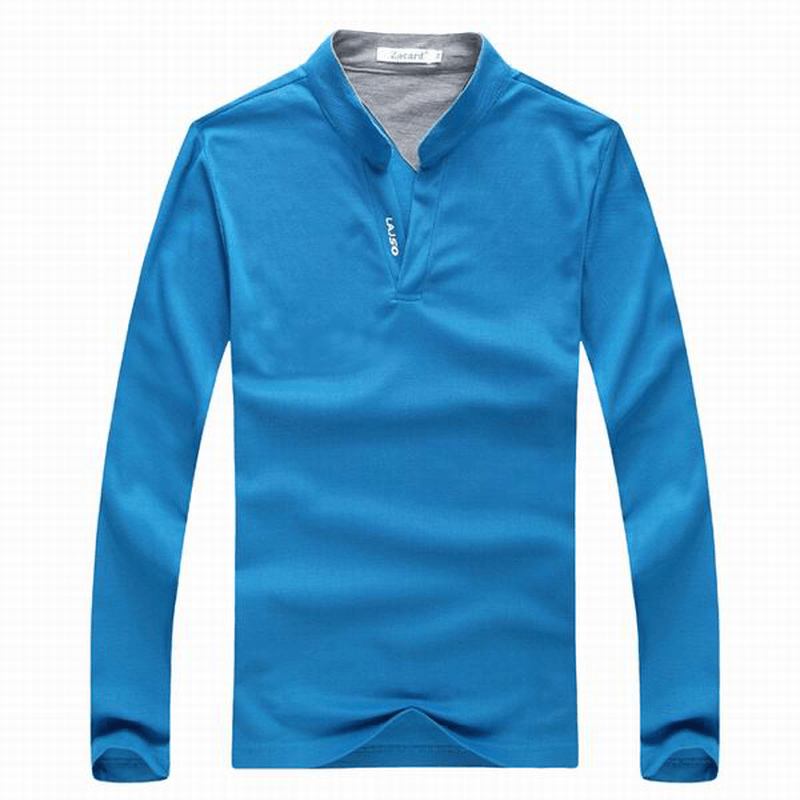 6 Färger Herr Sport Enfärgad Långärmad Golftröja Casual Stand Collar Toppar