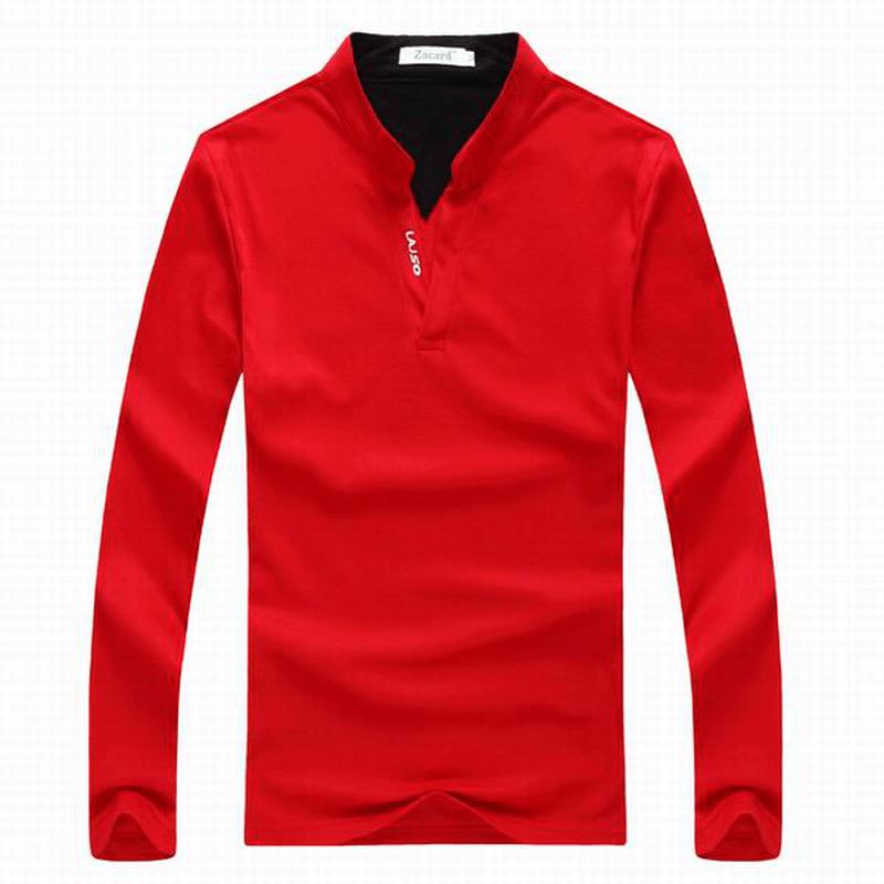 6 Färger Herr Sport Enfärgad Långärmad Golftröja Casual Stand Collar Toppar