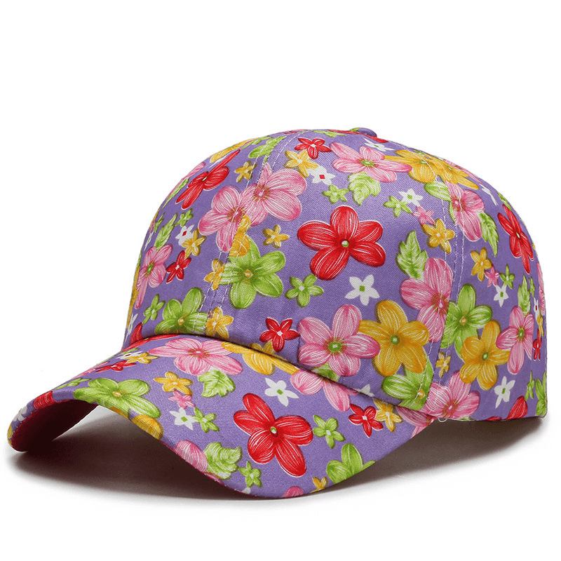 All-match Cotton Sunshade Liten Blommig Baseballkeps