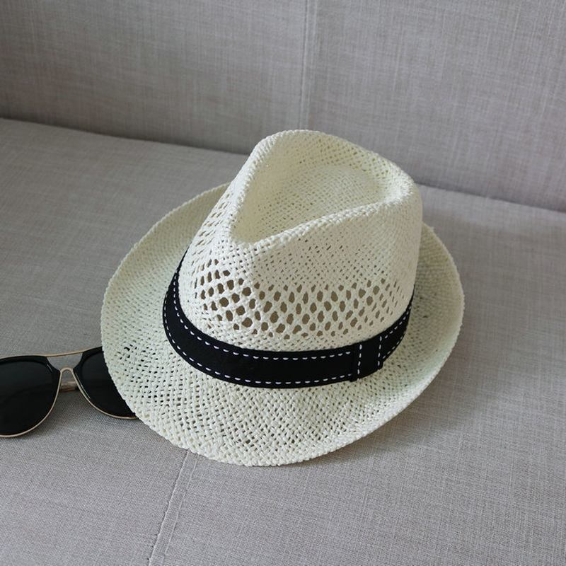 Cool Hatt Ny Sommarhatt För Män Och Kvinnor Vävd Brittisk Stil Solskydd Beach Hollow Out Solhatt