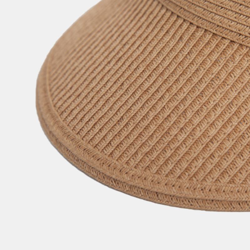 Dam Halm Enfärgad Tom Top Utomhus Solskyddsmedel Andas Casual Straw Hat Baseball Keps