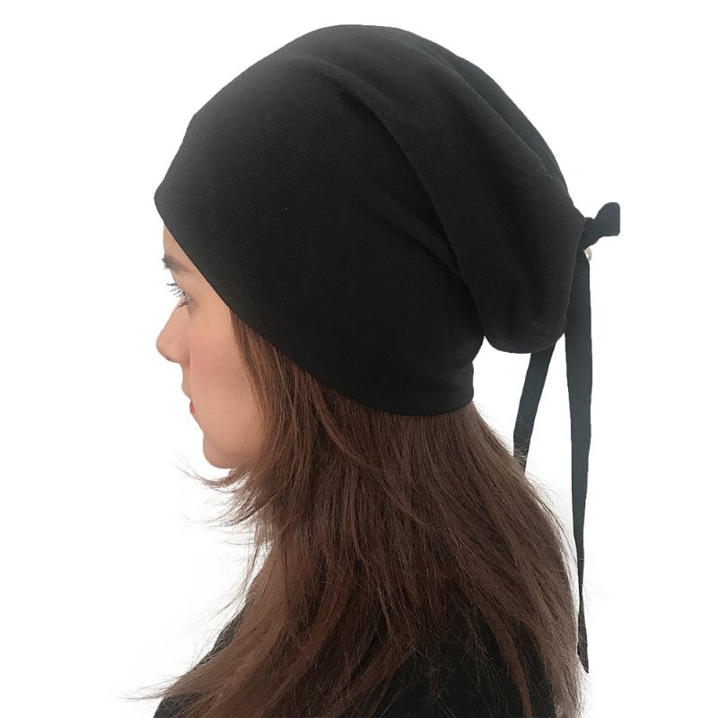 Dam Sommar Vanlig Färg Turban Hat Casual Bow Skullcap Beanie Caps