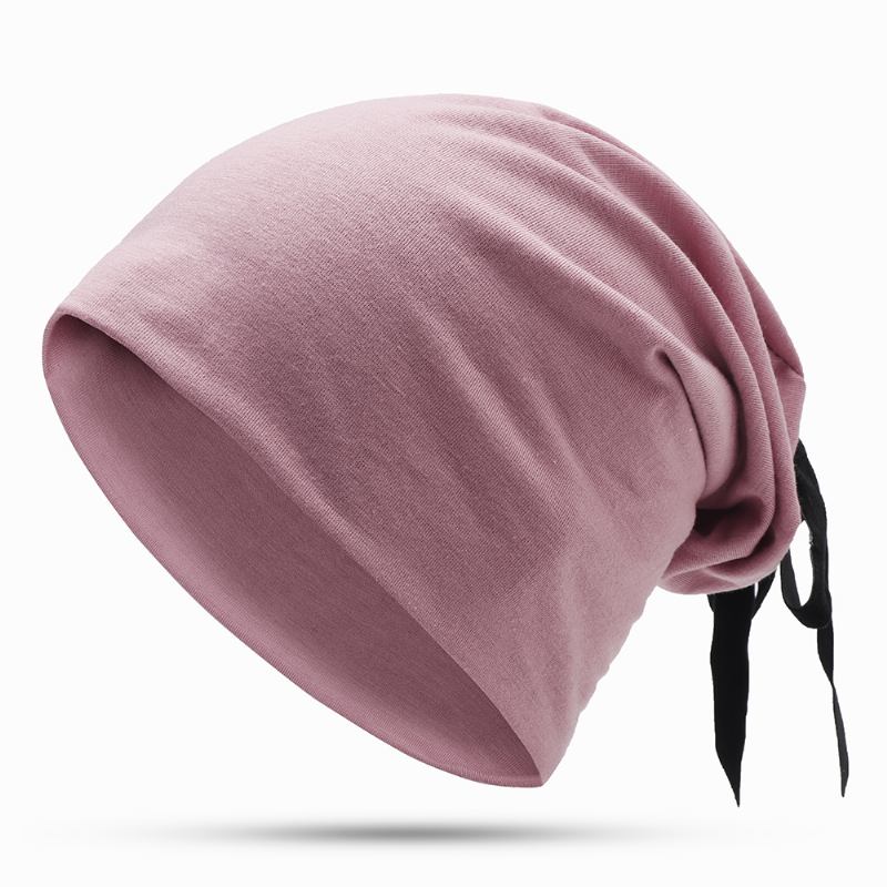 Dam Sommar Vanlig Färg Turban Hat Casual Bow Skullcap Beanie Caps