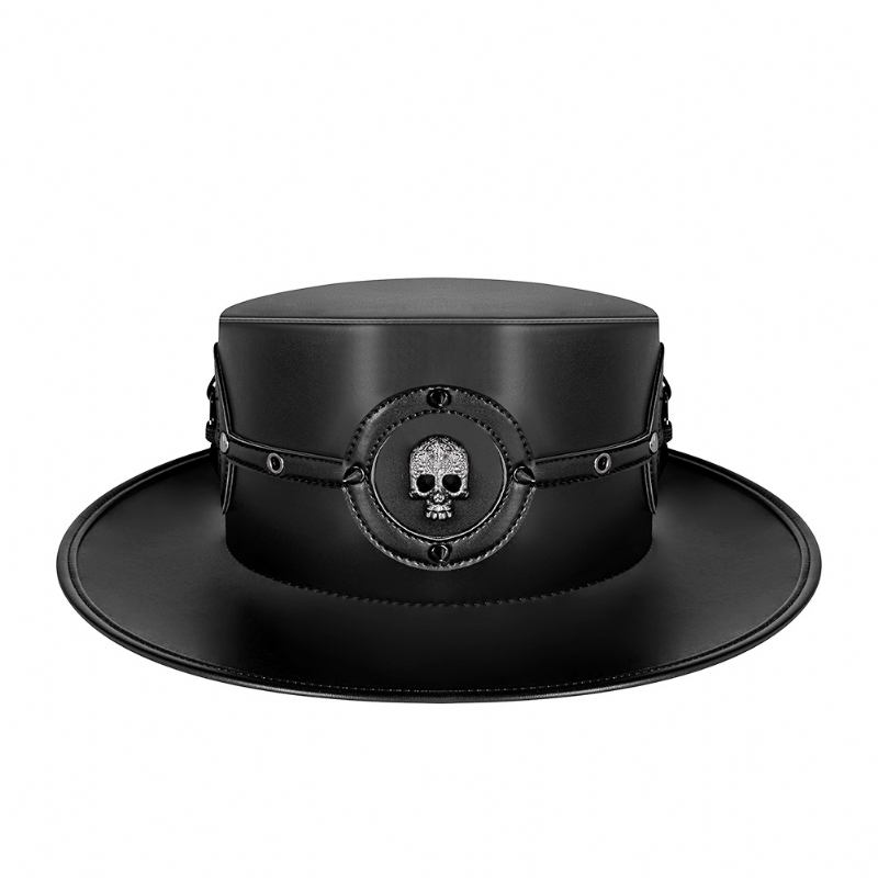 Dammössa Plague Doctor Flat Magic Prom Europe Adult Dam Faux Leather Top Industrial Hat