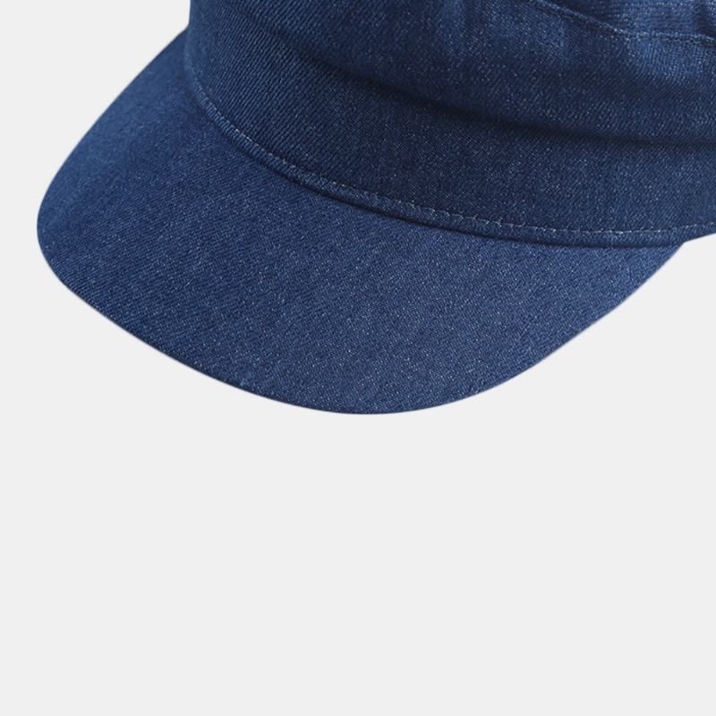 Denim Mesh Marinblå Keps Peak Cap Platta Mössor Vilda England Militär Hatt Kapten Kepsar Marinblå Kepsar