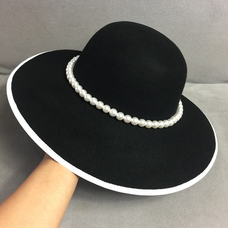 Elegant Blommor Pearl Fisherman Hat Liten Rökelse Top Hat