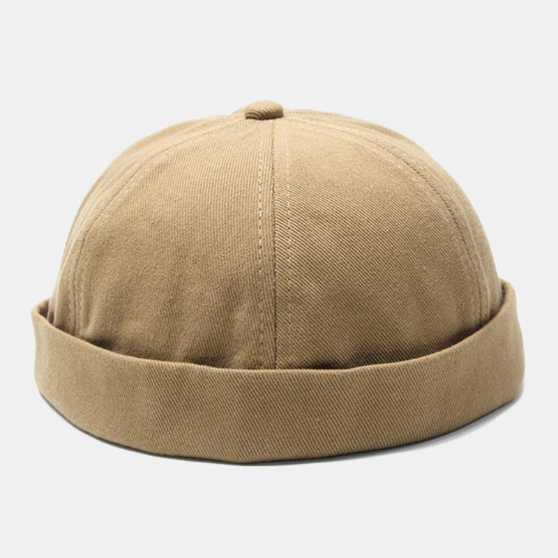 Enfärgad Retro Dragsko Hatt Beanie Brättelösa Hattar