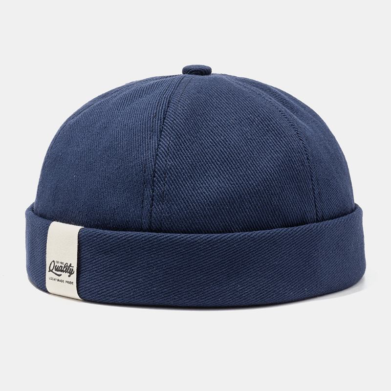 Fransk Retro Klassisk Elegant Sjömansmössa Kall Hatt Vild Ren Färg Melonmössa Brättelösa Hattar