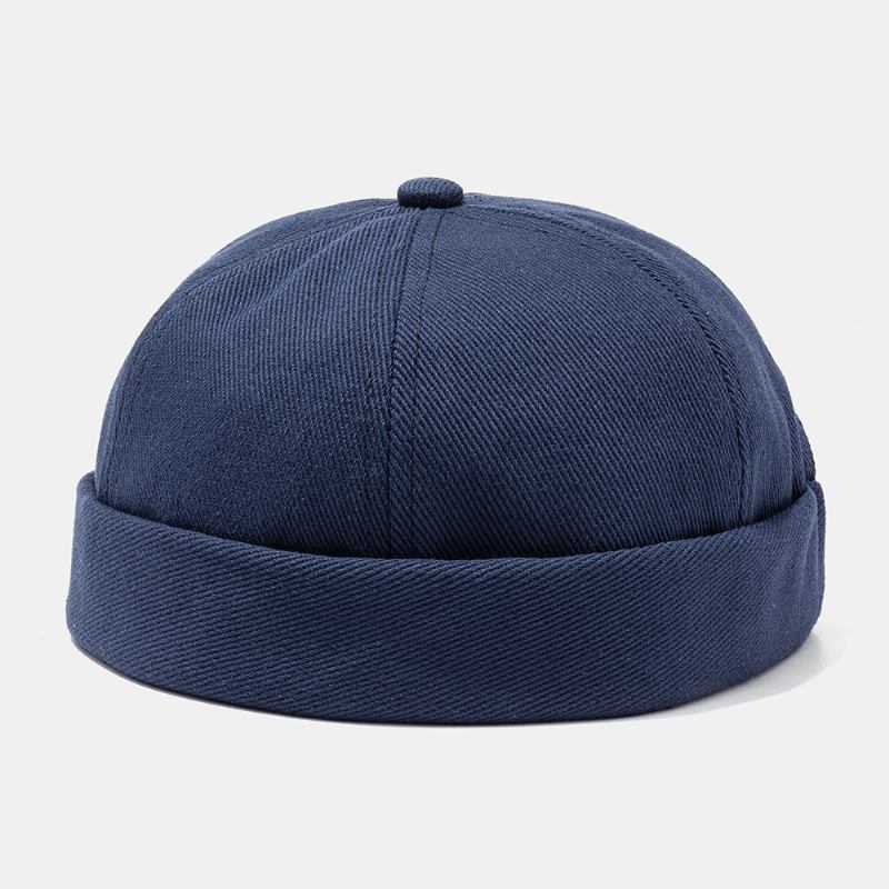 Fransk Retro Klassisk Elegant Sjömansmössa Kall Hatt Vild Ren Färg Melonmössa Brättelösa Hattar