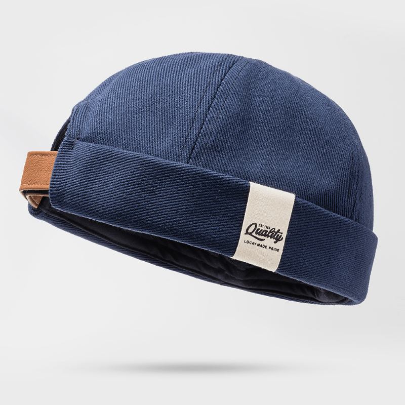 Fransk Retro Klassisk Elegant Sjömansmössa Kall Hatt Vild Ren Färg Melonmössa Brättelösa Hattar