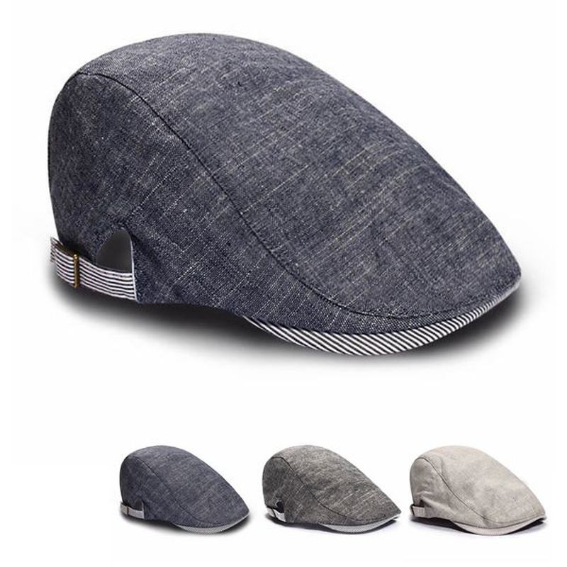 Herr Herr Basker Retro Bomull Visir Gorras Planas Basker Caps Cabbie Ivy Cap