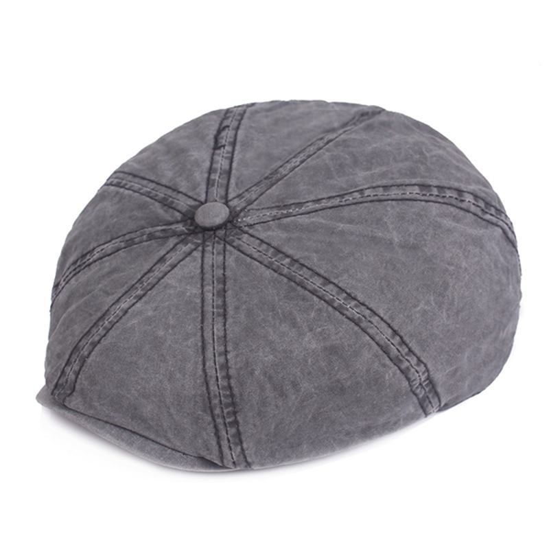 Herr Bomull Solid Sunscreen Newsboy Octagonal Hat