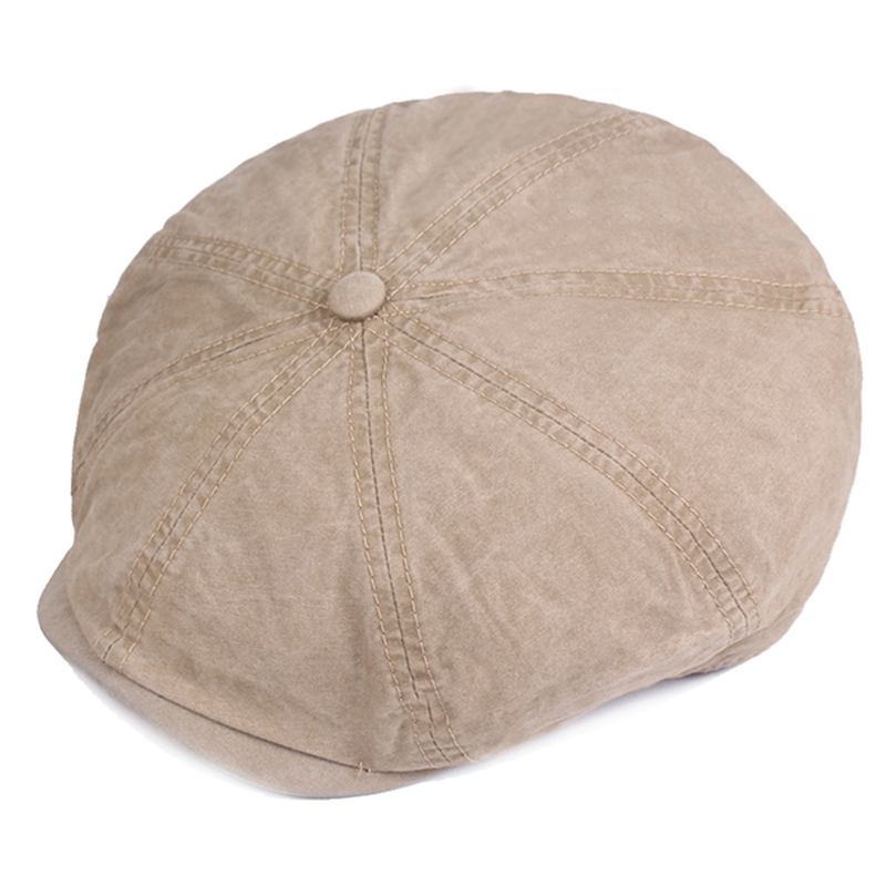 Herr Bomull Solid Sunscreen Newsboy Octagonal Hat