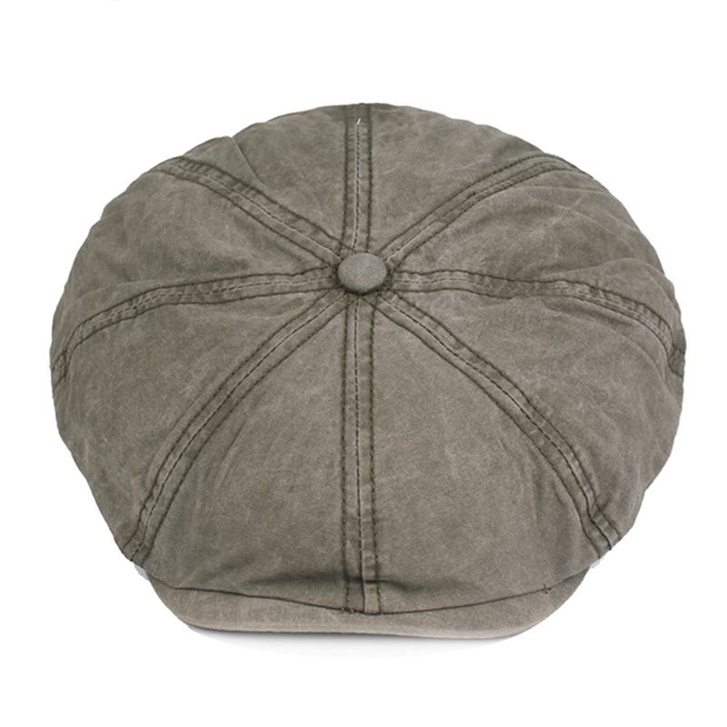 Herr Bomull Solid Sunscreen Newsboy Octagonal Hat