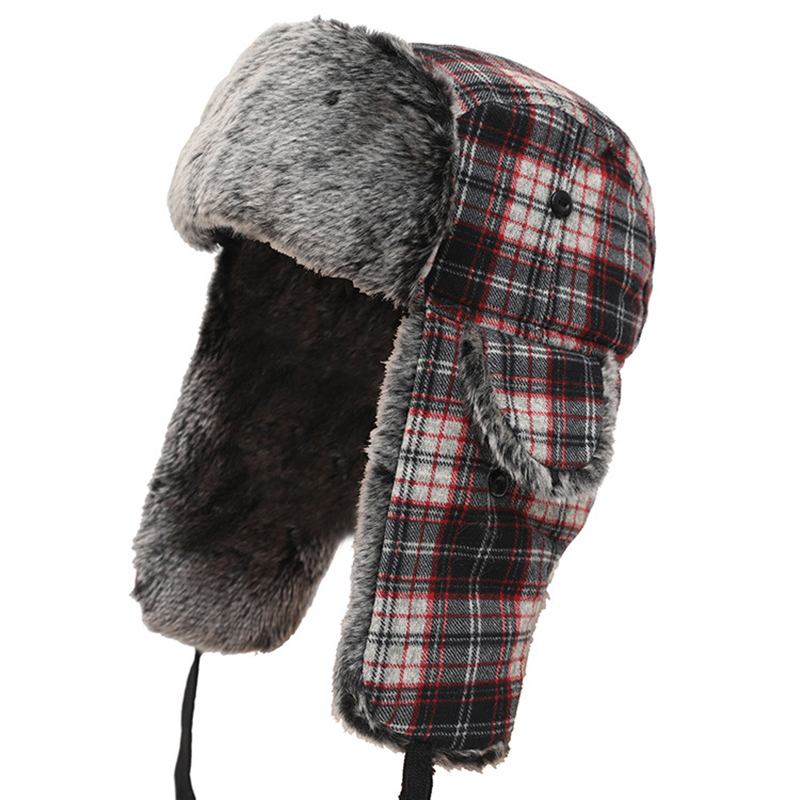 Herr Dampläd Plus Sammetsöronkåpor Ushanka Trapper Hat