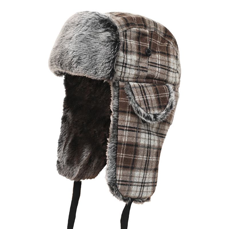 Herr Dampläd Plus Sammetsöronkåpor Ushanka Trapper Hat