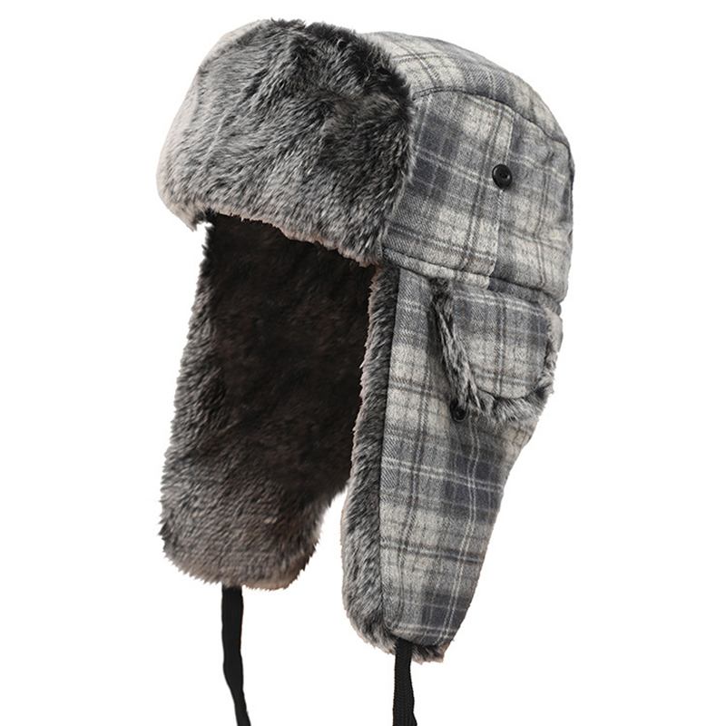 Herr Dampläd Plus Sammetsöronkåpor Ushanka Trapper Hat