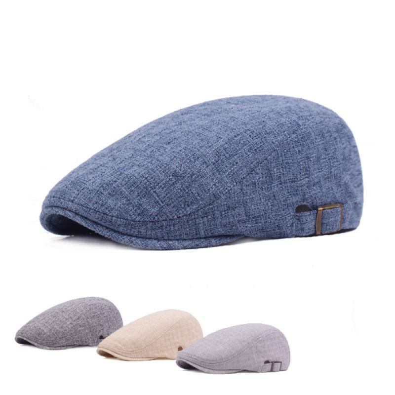 Herr Linne Solid Basker Caps Casual Newsboy Forward Hat Gorras