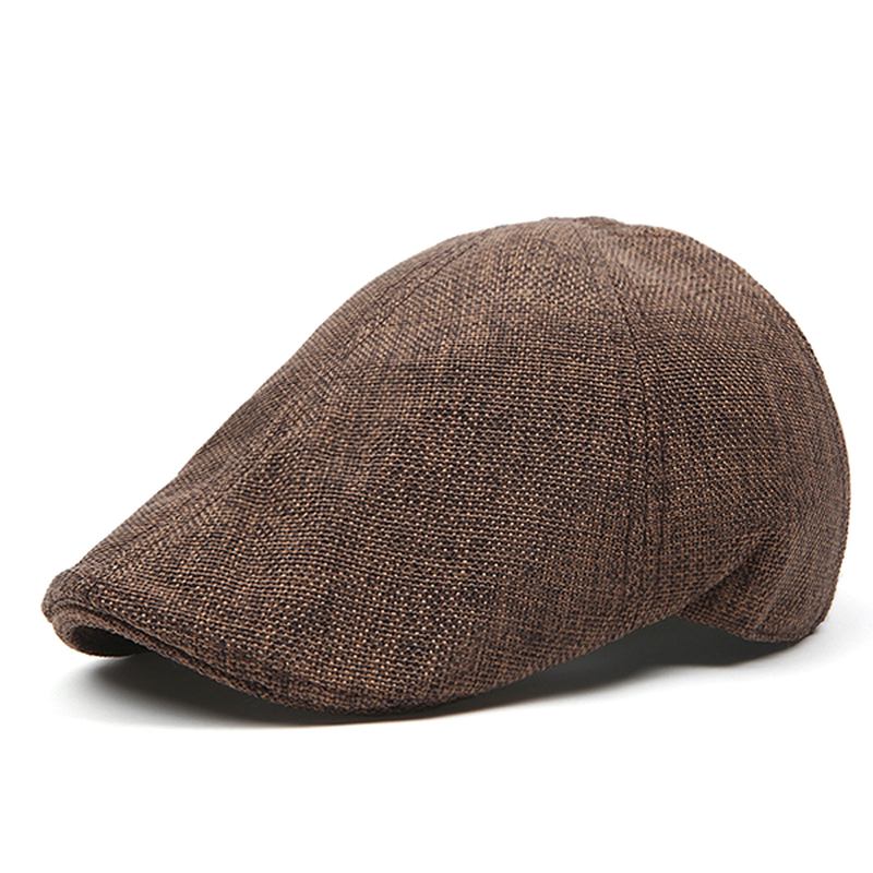 Herr Retro Bomull Brittisk Stil Grid Basker Hat Casual Sunscreen Newsboy Peaked Caps