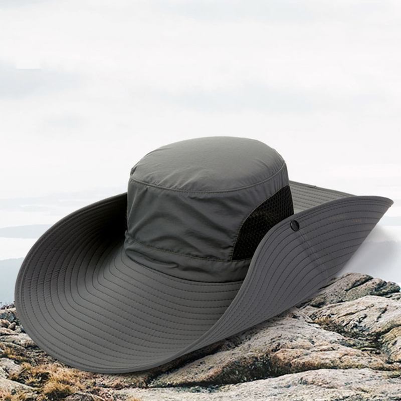 Herr Sommar Uv-skydd Wild Big Brätte 15 Centimeter Visir Justerbar Solhatt Bucket Hat För Fiske Bergsklättring