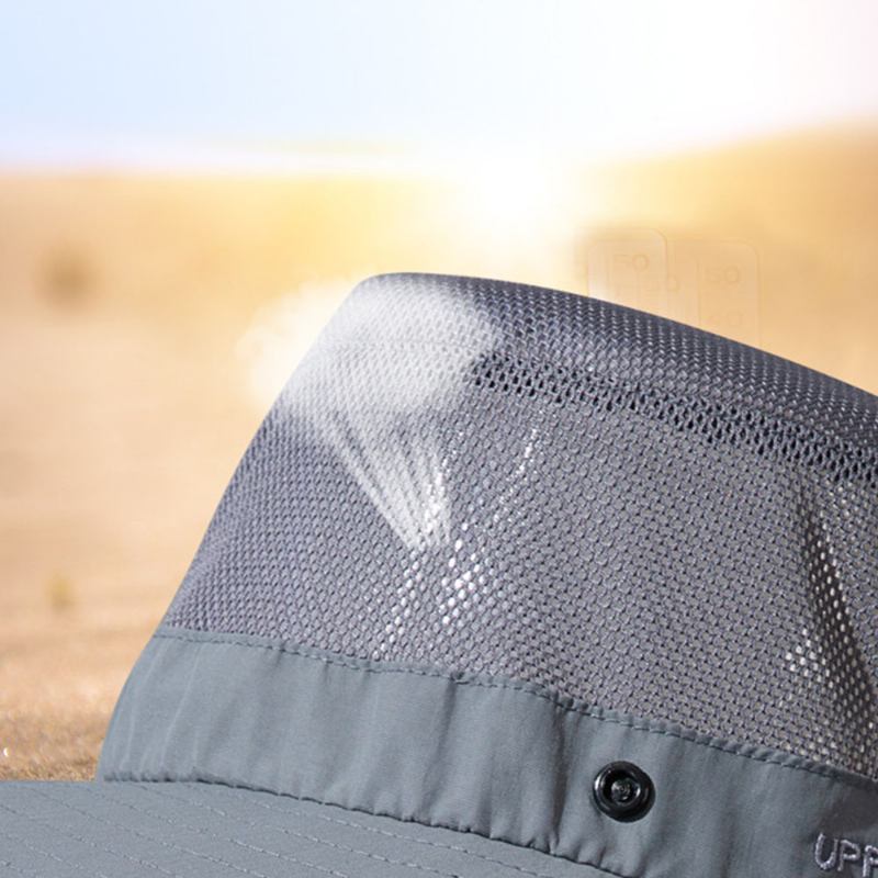 Herr Sommar Uv-skydd Wild Big Brim 12 Centimeter Visir Justerbar Solhatt Bucket Hat För Fiske Bergsbestigning