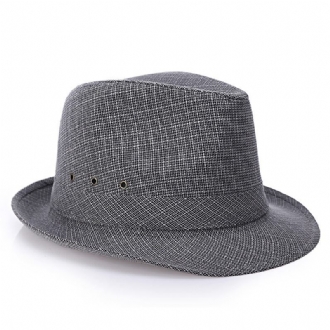 Herr Vintage Crimping Polyester Kort Brätte Jazz Hat Bucket Hat Beach Cap Resa Andningsbar Solmössa