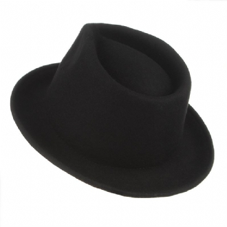 Högkvalitativ Ull Curled Jazz Hat Ull Top Hat