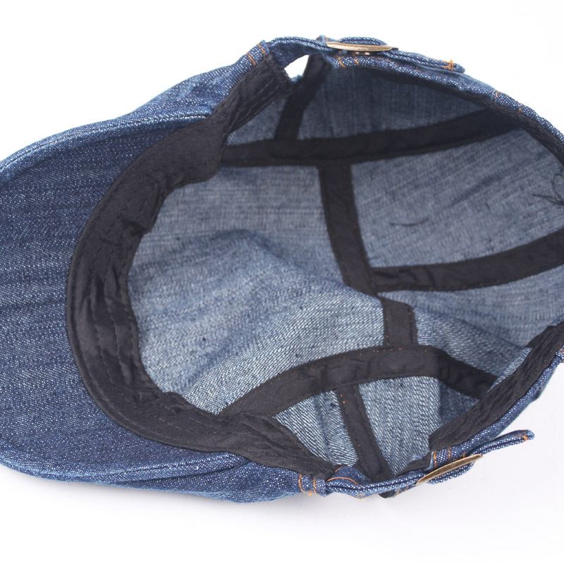 Justerbar Solid Painter Basker Hat För Herr Dam Washed Denim