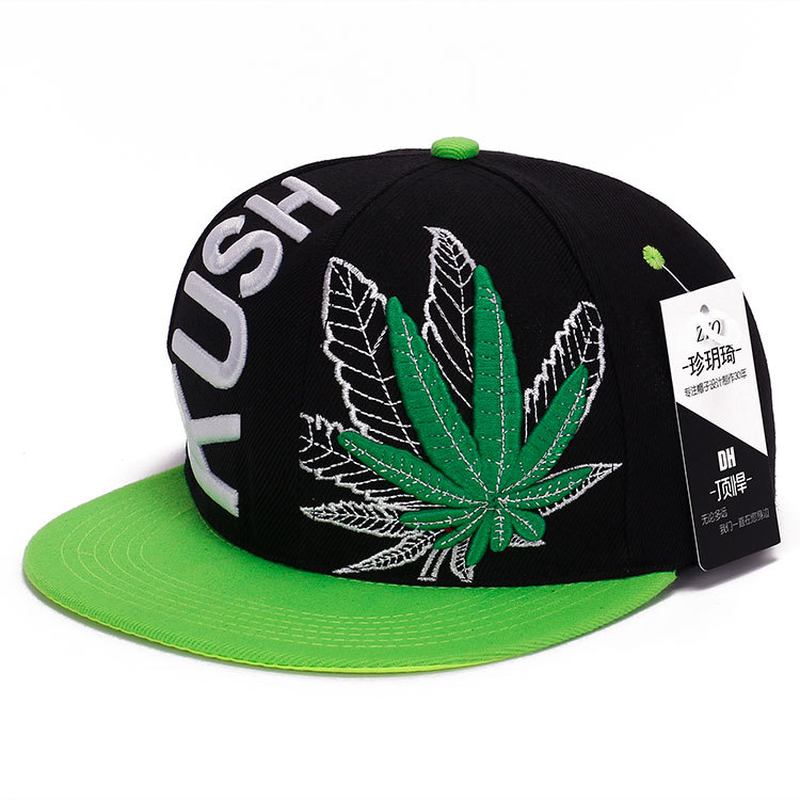 Koreansk Stil Tredimensionell Broderi Big Maple Leaf Hip-hop Hat