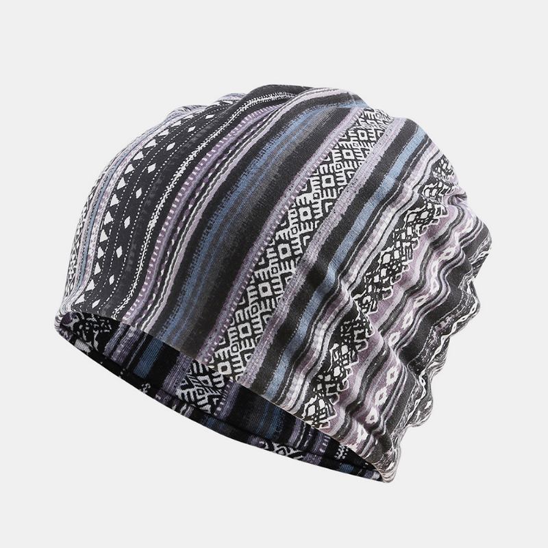 Kvinnor Bomull Multi-purpose Utskrift Beanie Cap Neck Damask Ansiktsskydd Hattar Bandana