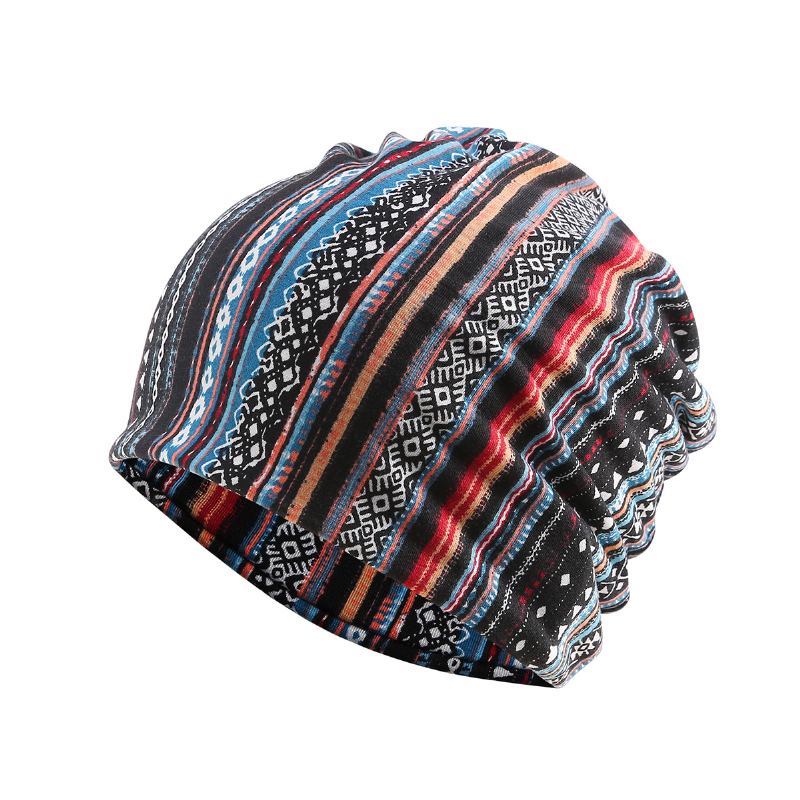 Kvinnor Bomull Multi-purpose Utskrift Beanie Cap Neck Damask Ansiktsskydd Hattar Bandana