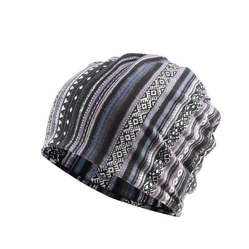 Kvinnor Bomull Multi-purpose Utskrift Beanie Cap Neck Damask Ansiktsskydd Hattar Bandana